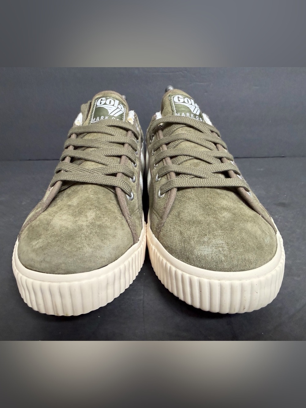 NEW Gola Women's Mark Cox Lace-Up Sneakers Off-White/Khaki SIZE 10 - Picture 4 of 13
